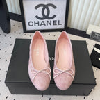 CC Ballet Flats Pink in Suede 611696