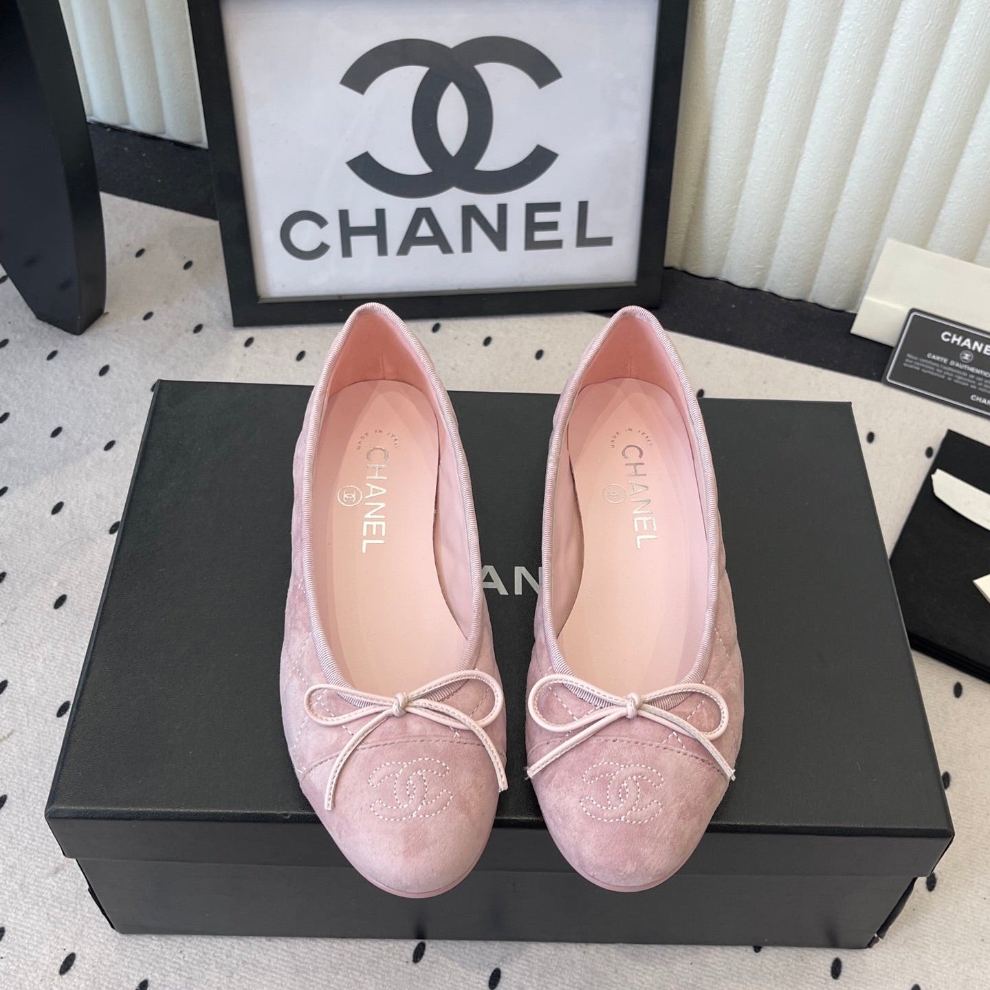 CC Ballet Flats Pink in Suede 611696