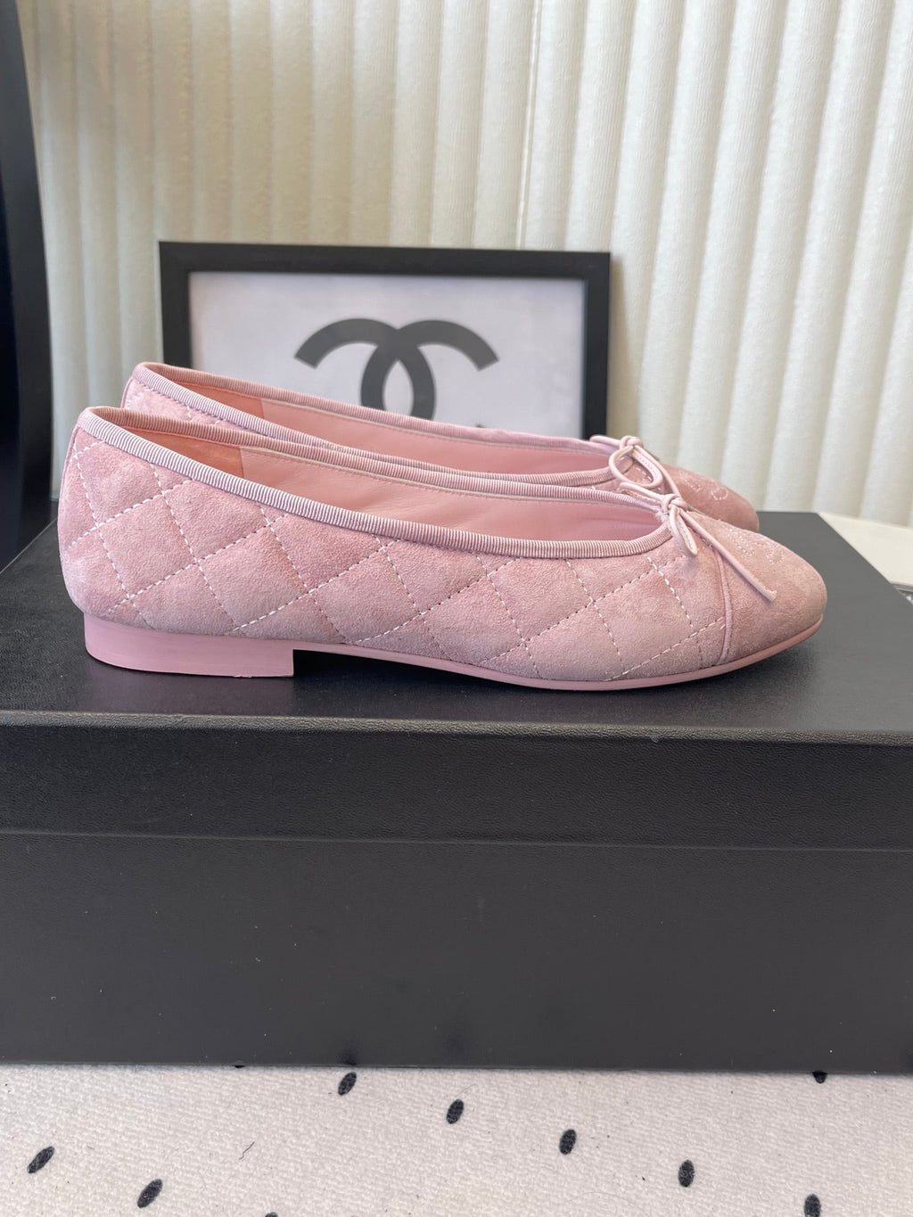 CC Ballet Flats Pink in Suede 611696