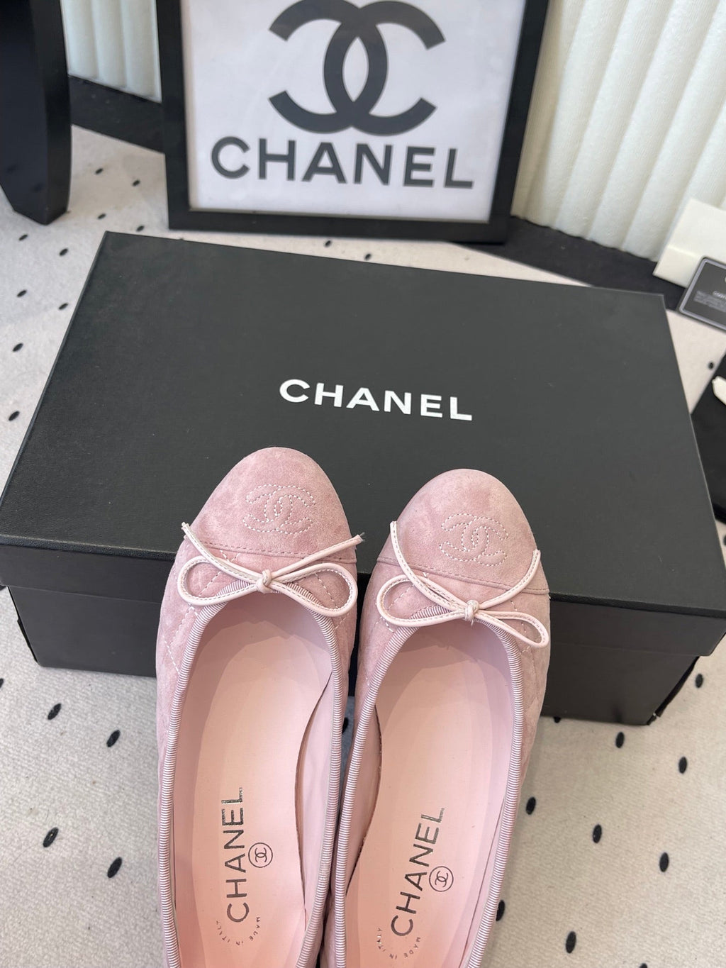 CC Ballet Flats Pink in Suede 611696