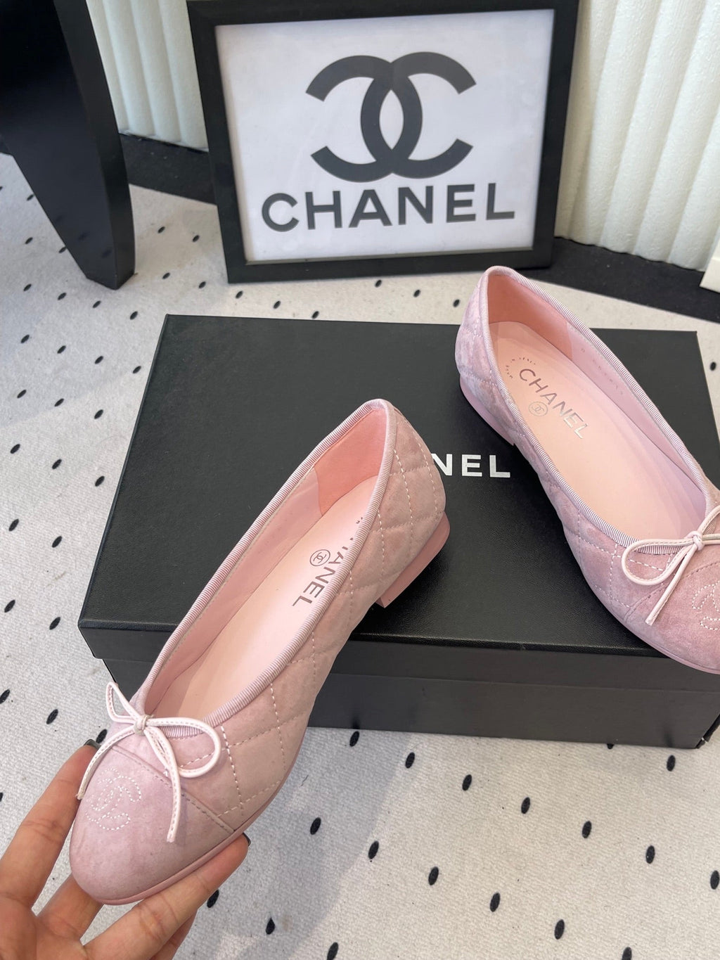 CC Ballet Flats Pink in Suede 611696