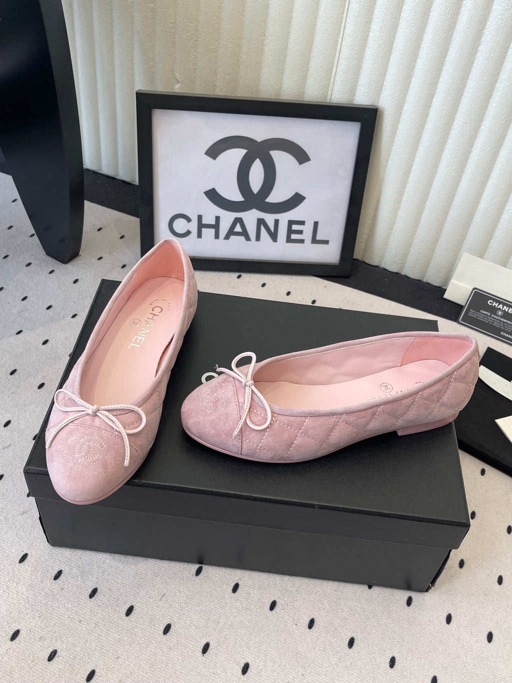 CC Ballet Flats Pink in Suede 611696
