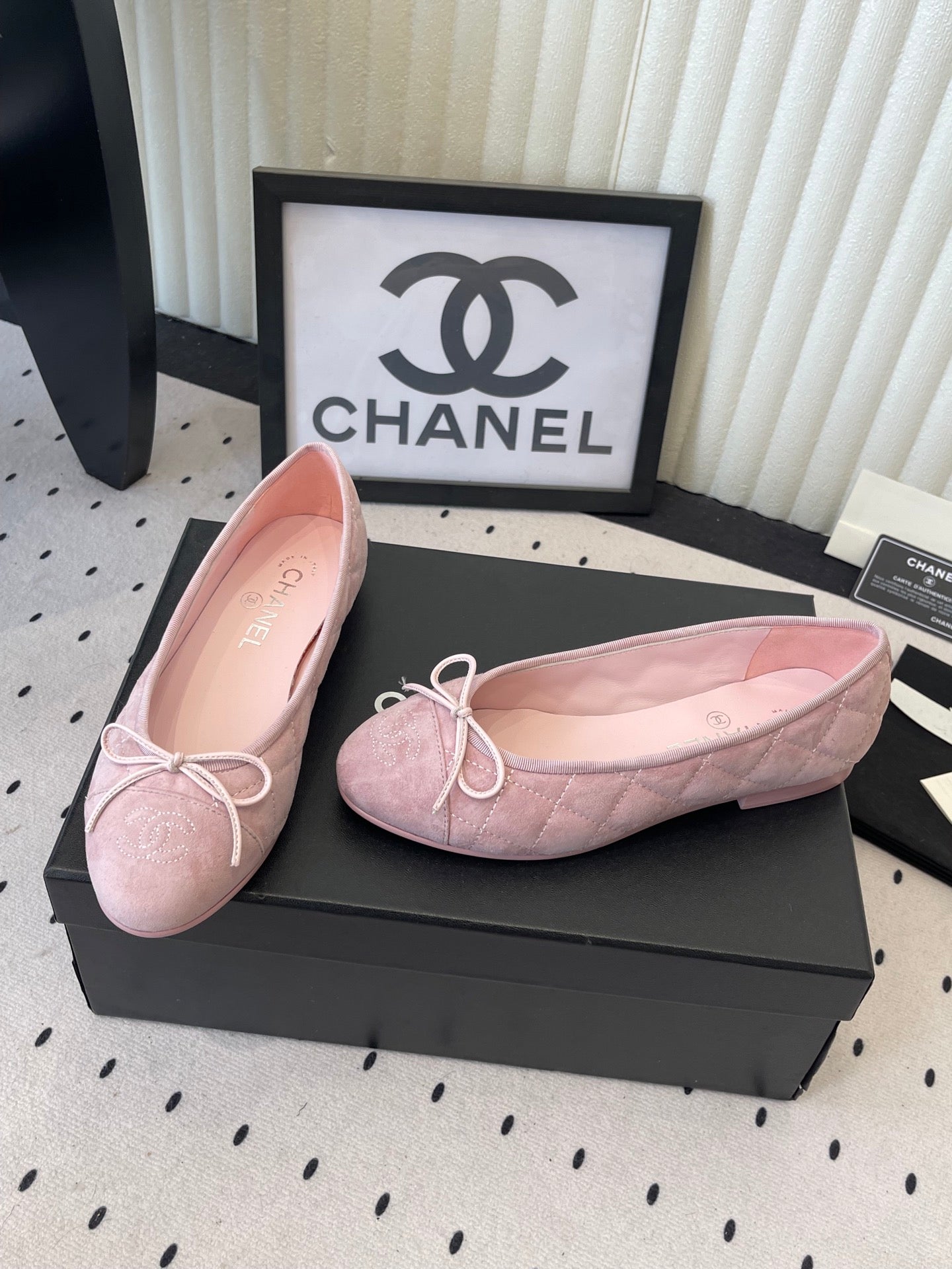 CC Ballet Flats Pink in Suede 611696
