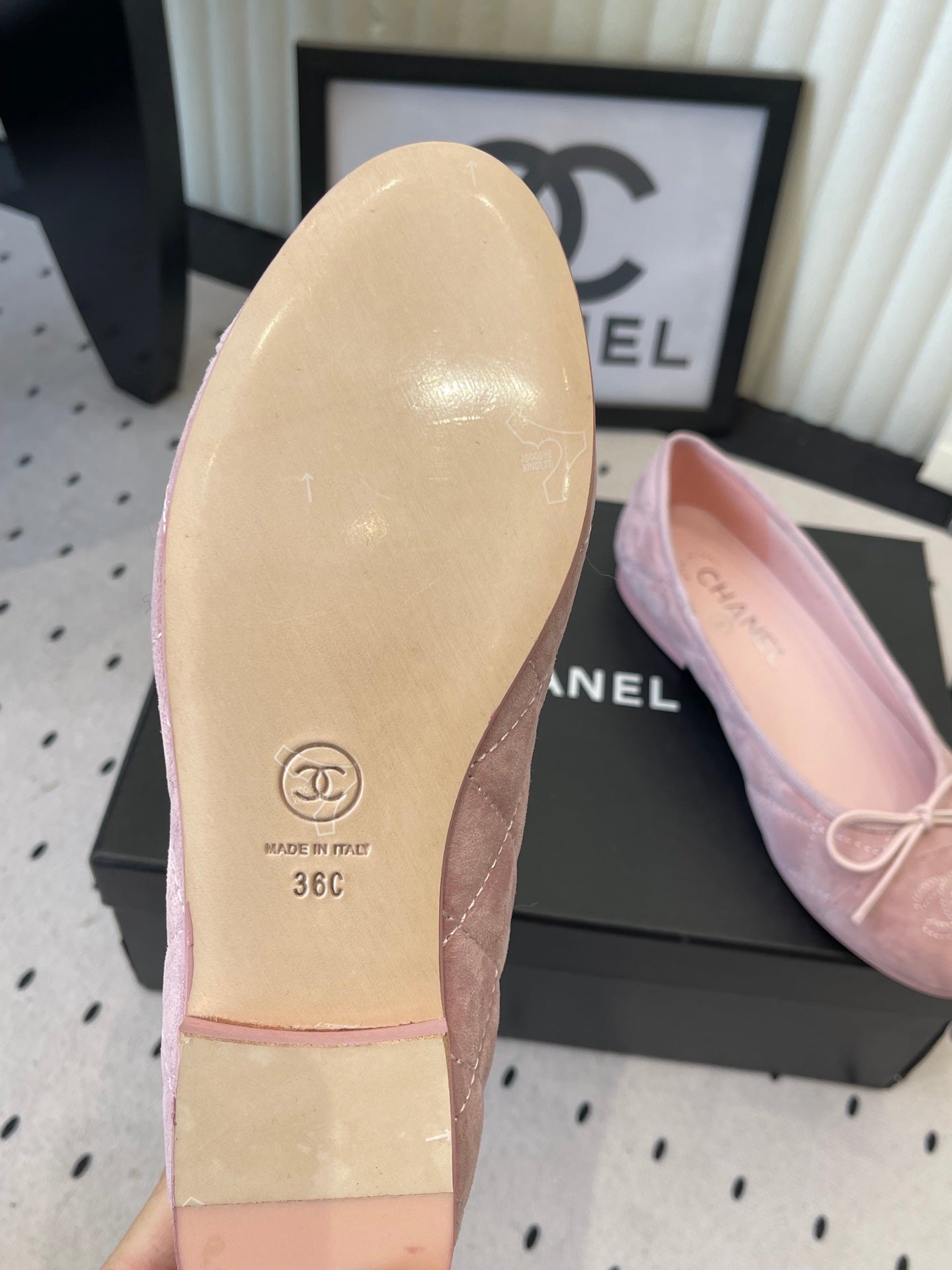 CC Ballet Flats Pink in Suede 611696