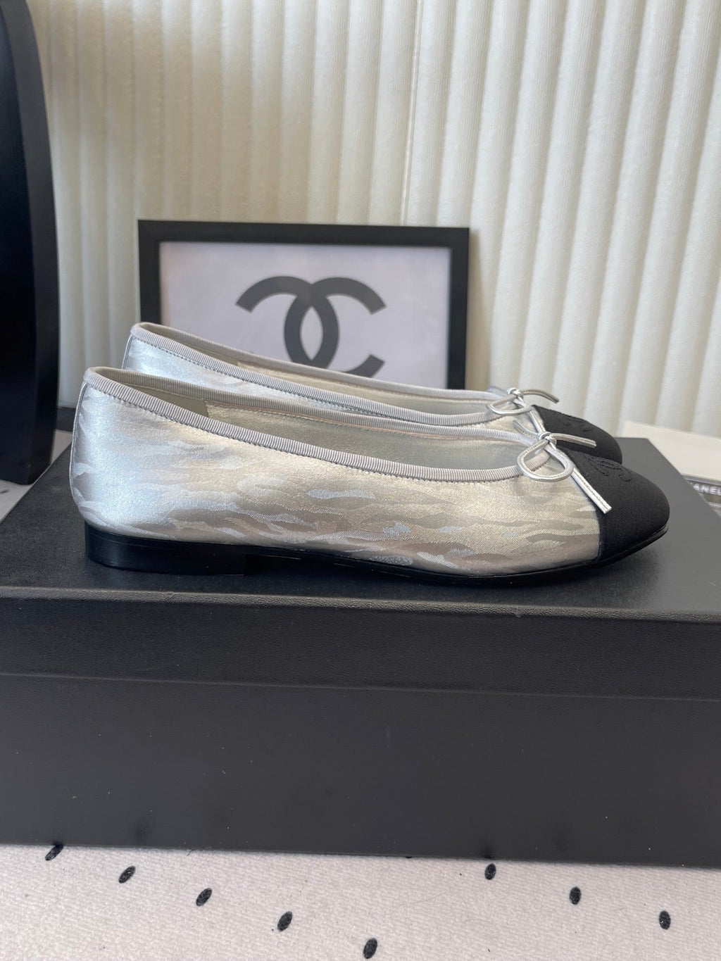 CC Ballet Flats Silver in Sheepskin 611692