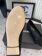 CC Ballet Flats Black in Sequined Sheepskin 611691