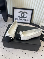 CC Ballet Flats White in Sequined Sheepskin 611690