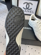 Chanel Coco Baseball Shoes White in Cowhide 611674