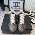 Chanel Coco Baseball Shoes Metallic Taupe in Cowhide 611673