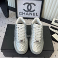 Chanel Coco Baseball Shoes Metallic Silver in Cowhide 611671