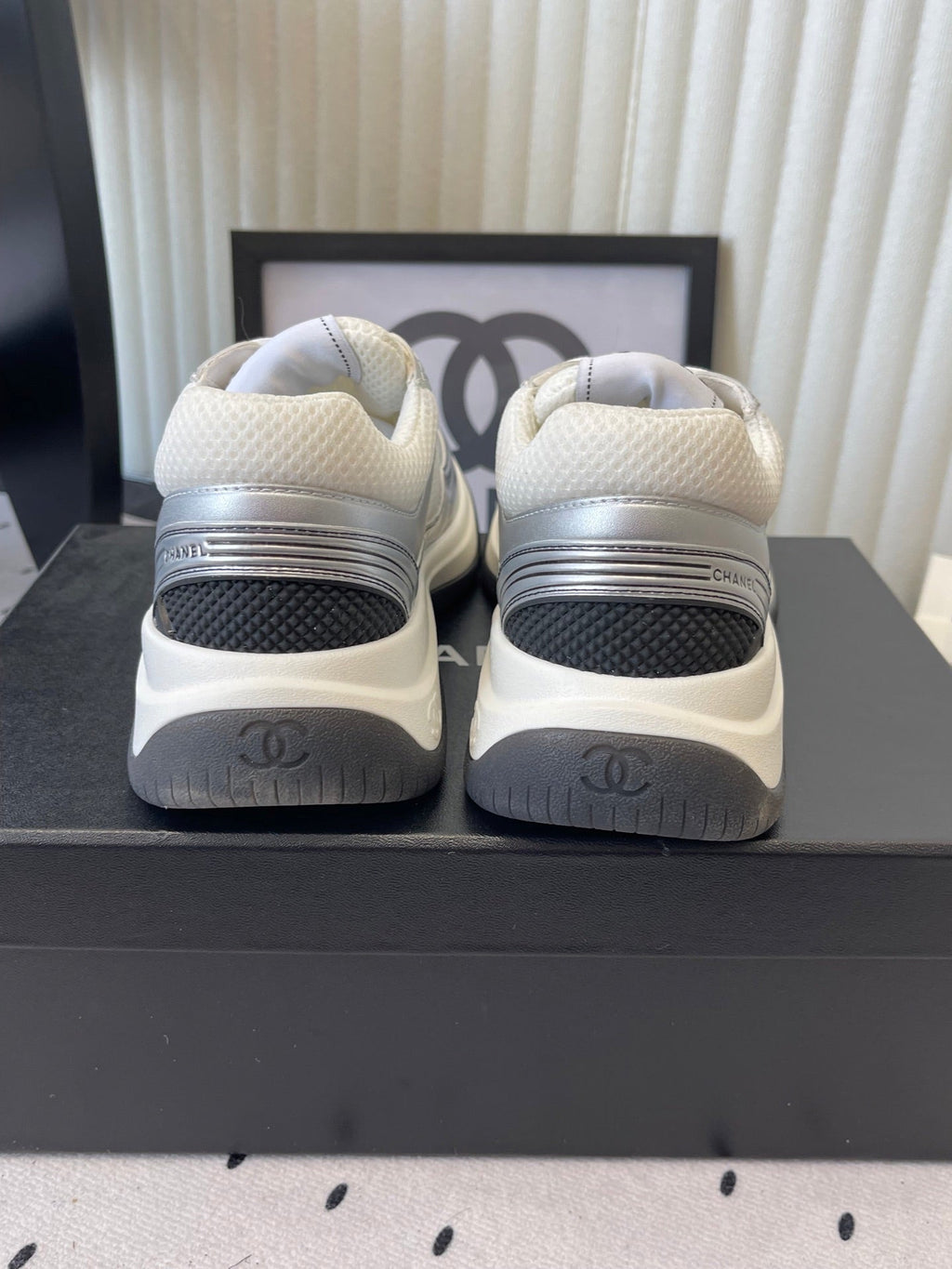 CC Sneaker White Silver Metallic in Cowhide 611669