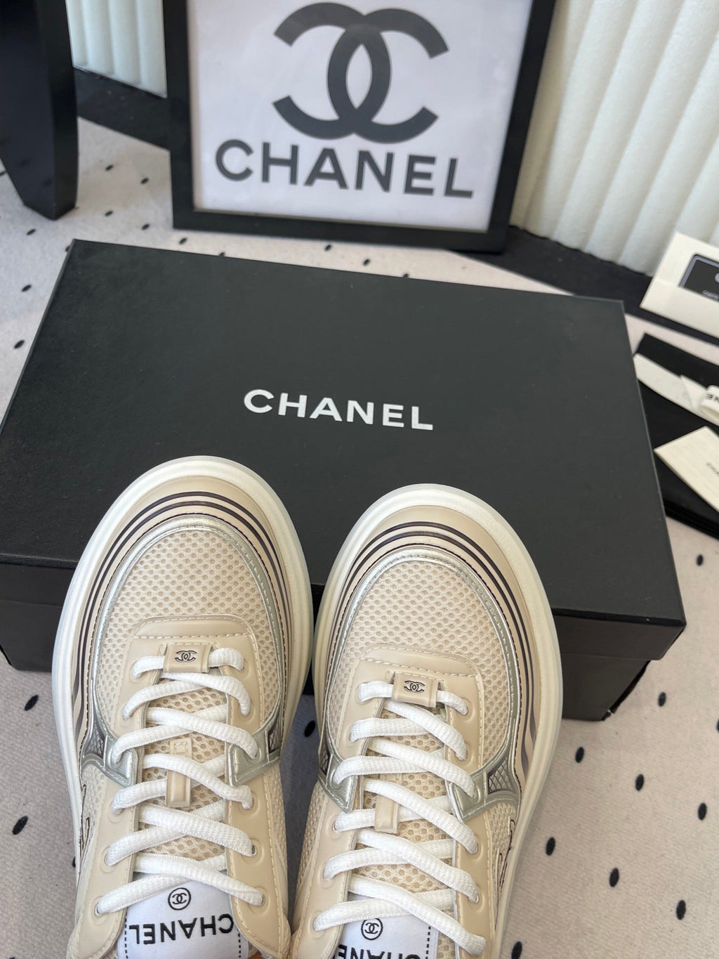 CC Sneaker Beige in Cowhide 611667