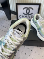CC Sneaker Green Silver Metallic in Cowhide 611666
