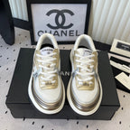 CC Sneaker Gold Metallic Silver in Cowhide 611663