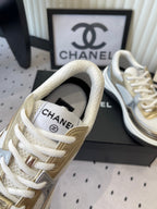 CC Sneaker Gold Metallic Silver in Cowhide 611663