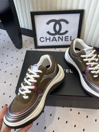 CC Sneaker Brown Metallic Silver in Cowhide 611662