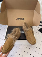 CC 26 Furry Loafer Brown Suede Kidskin and Shearling Lambskin 611596