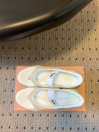 Miu Miu 26 Mary Jane Casual Flip-Flops White Blue in Mesh fabric 614739