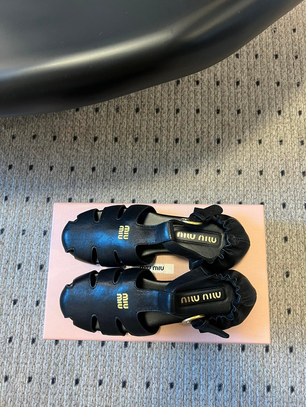 Miu Miu 26 Roman Sandals Black in Cowhide 614720