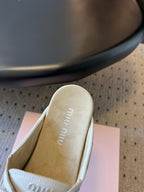 Miu Miu 26SS Mules Light Beige in Cowhide 614559