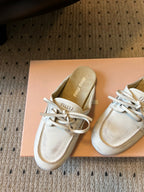 Miu Miu 26SS Mules Light Beige in Cowhide 614559