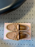 Miu Miu 26ss Loafer Brown in Suede With Raffia Straw 614557