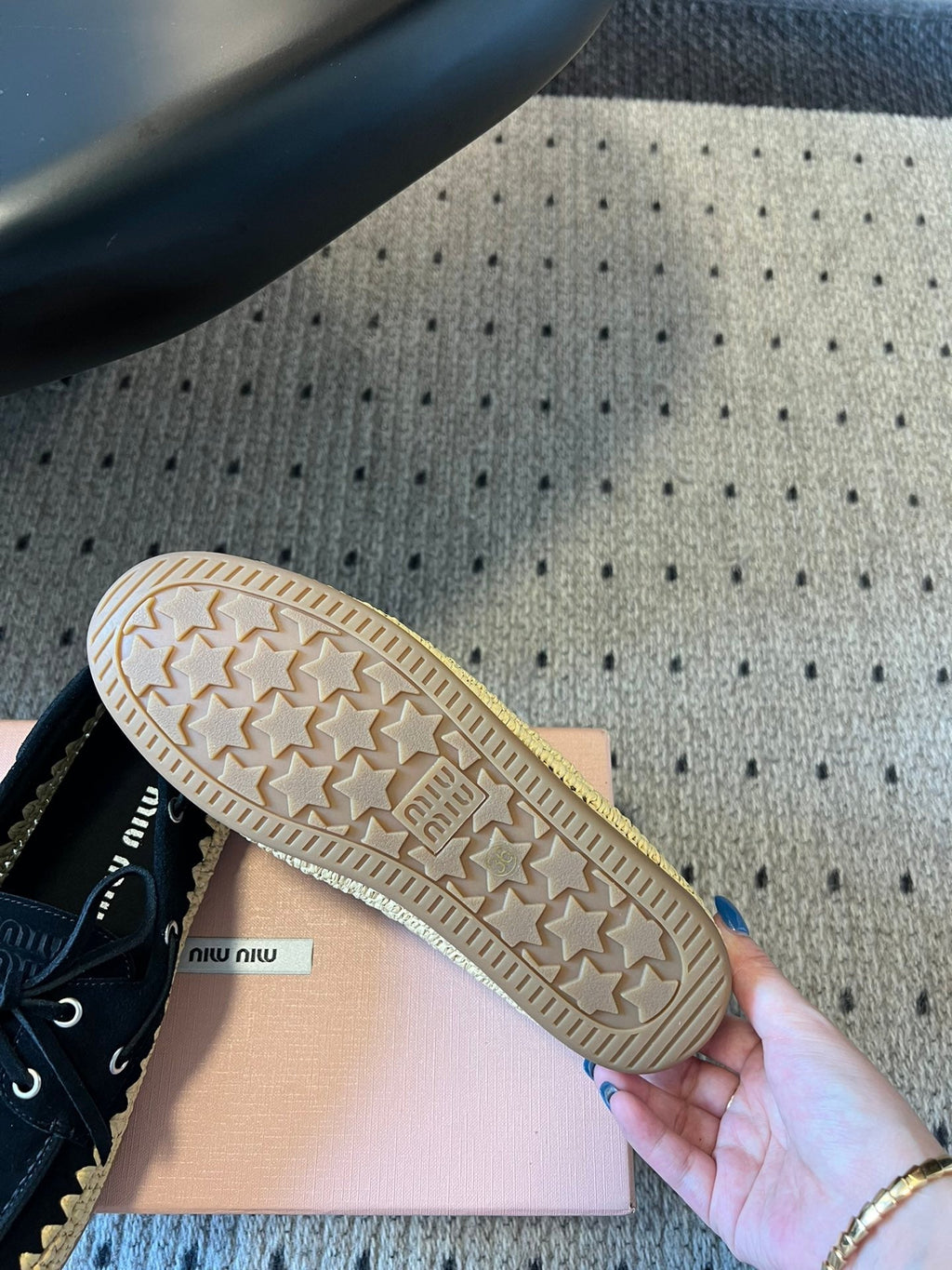 Miu Miu 26ss Loafer Black in Suede With Raffia Straw 614556