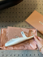Miu Miu 26 Ballet Flats White in Silk 614470