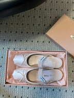 Miu Miu 26 Ballet Flats Light Pink in Silk 614469