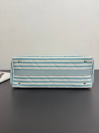 CC 26 Striped Woven Beach Bag 46 Blue in Cowhide