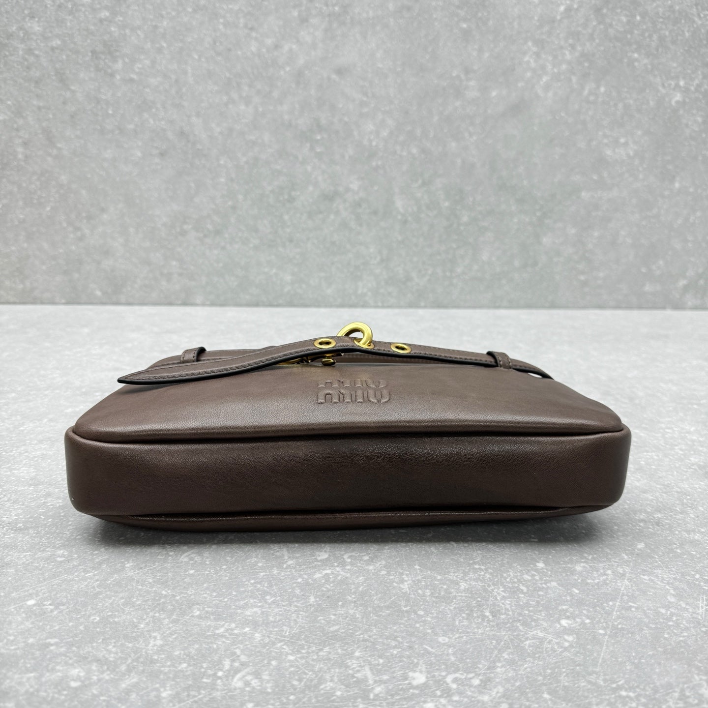 Miu Miu Aventure Shoulder Bag 33cm Brown in Sheepskin