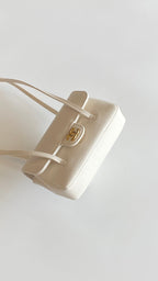MM 26 Coco Long Shoulder Strap Flap White Bag in Cowhide