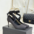 Chanel 26C Ballet High Heels Black in Silk 616003