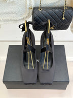 Chanel 26C Ballet High Heels Black in Silk 616003