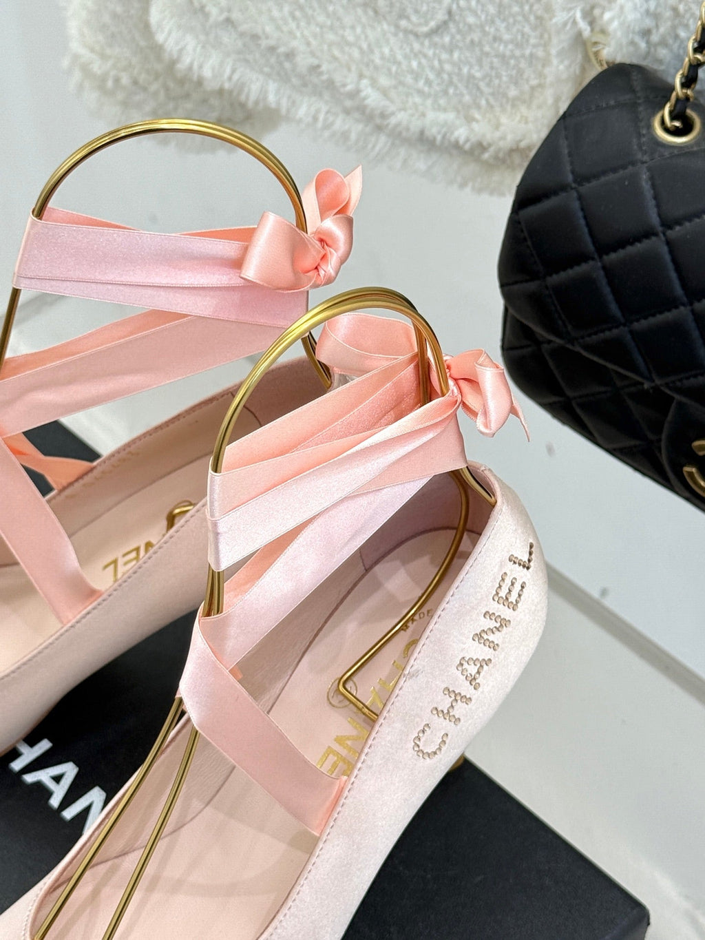 Chanel 26C Ballet High Heels Pink  in Silk 616002