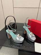 VALENTINO Classic Sandals Silver in Sheepskin 629543