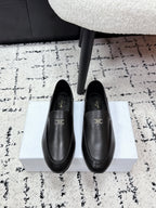 Celine 26 Aura Triomphe Loafer Black in Lambskin 631123