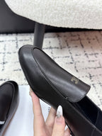 Celine 26 Aura Triomphe Loafer Black in Lambskin 631123