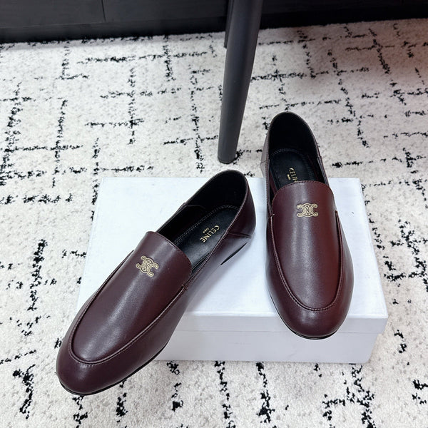 Celine 26 Aura Triomphe Loafer Burgundy in Lambskin 631124