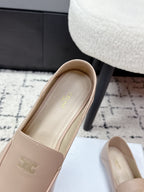 Celine 26 Aura Triomphe Loafer Light Beige in Lambskin 631125
