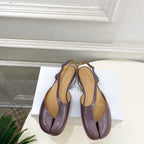 MM6 Tabi 26 Split-Toe Flat Sandals Purple in Cowhide 631899
