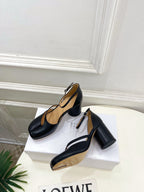 MM6 Tabi 26 Split-Toe Open-Heeled 75 Sandals Black in Cowhide 631902