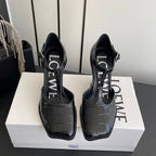 LOEWE 26SS Chunky Heel 50 Mary Jane Black in Leather 631743