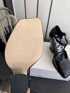 LOEWE 26SS Chunky Heel 50 Mary Jane Black in Leather 631743