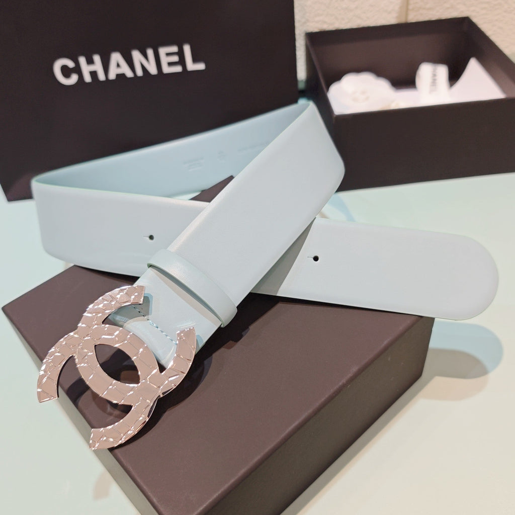 CC Belt 5.0CM Light Blue Leather Buckle 180972