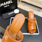 Chanel 2026 Runway Platform High-Heeled 12.5cm Sandals Orange in Cowhide 673063