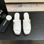 Chanel 2026 Runway Platform High-Heeled 12.5cm Sandals White in Cowhide 673056