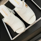 Chanel 2026 Runway Platform High-Heeled 12.5cm Sandals White in Cowhide 673056