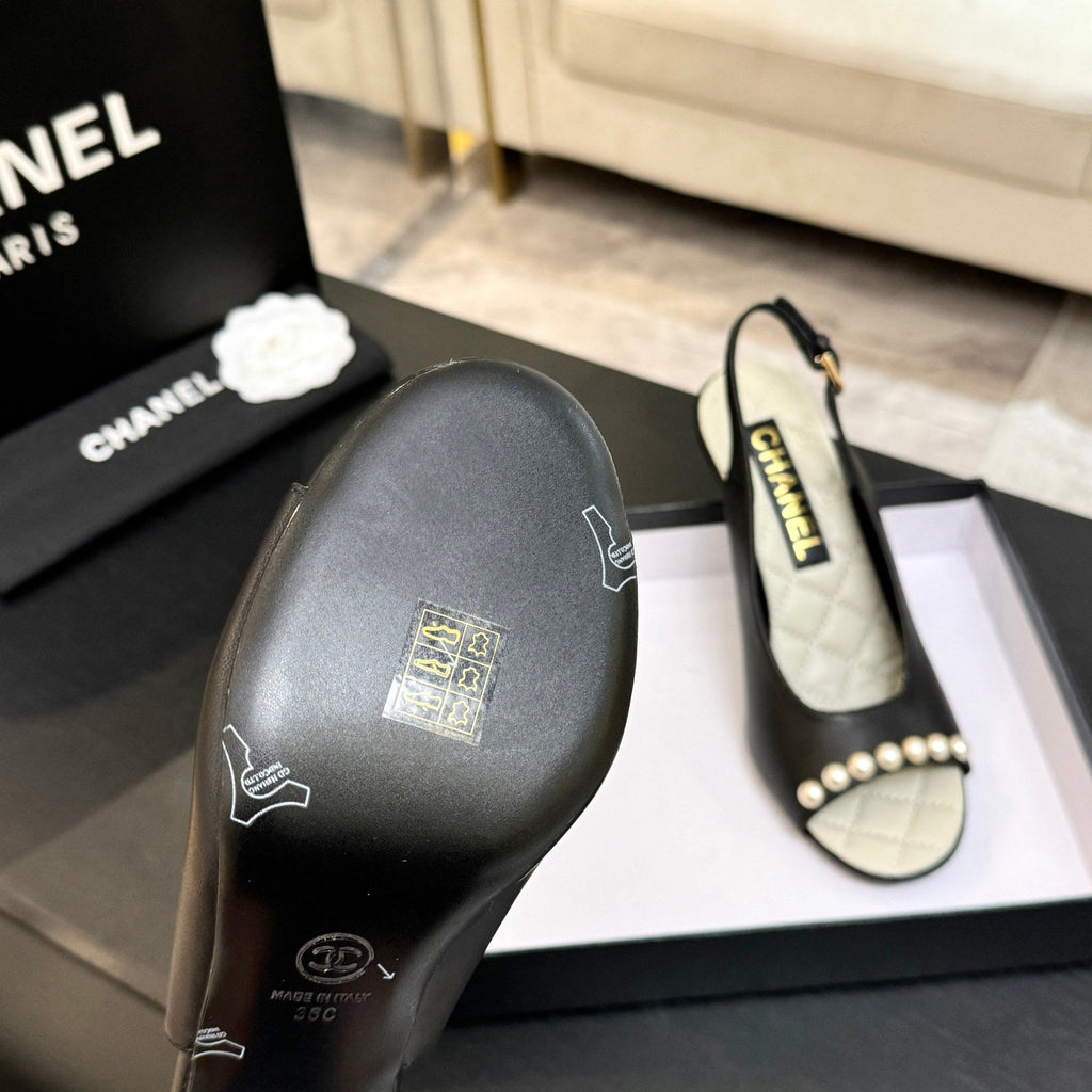 Chanel 26A Slingback Black in Lambskin 672990
