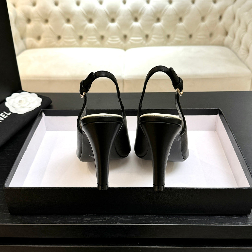 Chanel 26A Slingback Black in Lambskin 672990